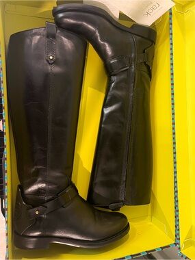 Tory Burch Black Leather Tall Riding Boots